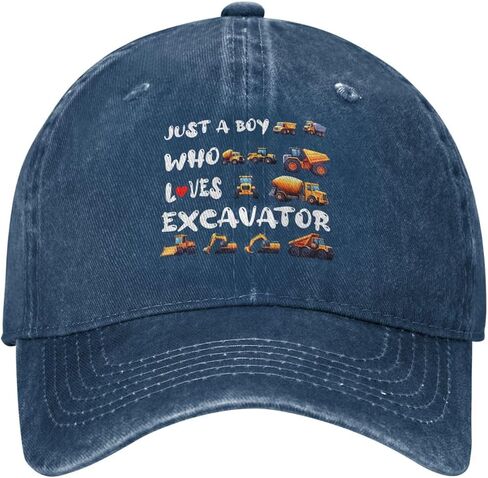 Boy Who Love Excavator Adjustable Classic Cowboy Baseball Cap Men Women Casual Dad Hat7 Navy Blue in Saudi Arabia