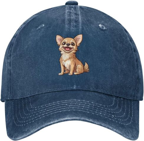 Chihuahua Dog Cartoon Cartoon Classic Cowball Capball Cap Men Women Admual Dad Dad Hat Navy Blue in Saudi Arabia