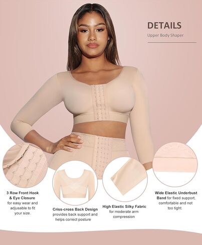 FeelinGirl Arm Shaper for Women Post Surgery Arm Lipo Compression Sleeves Slimming Arm Faja Front Closure Shapewear Bra in Saudi Arabia