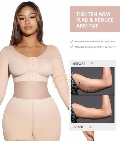 FeelinGirl Arm Shaper for Women Post Surgery Arm Lipo Compression Sleeves Slimming Arm Faja Front Closure Shapewear Bra in Saudi Arabia