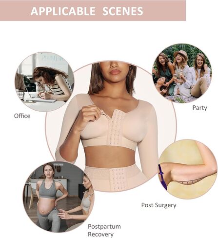 FeelinGirl Arm Shaper for Women Post Surgery Arm Lipo Compression Sleeves Slimming Arm Faja Front Closure Shapewear Bra in Saudi Arabia