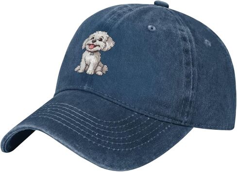 كرتون Bichon كلب قابل للتعديل الكلاسيكية رعاة البقر البيسبول قبعة الرجال نساء أبي أبي قبعة البحرية الأزرق in Saudi Arabia