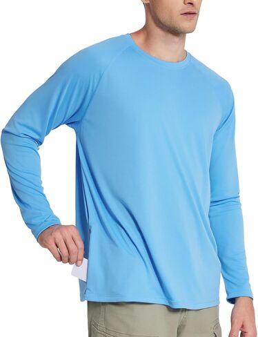 قمصان حماية أشعة الشمس للرجال تسبح قمصان UPF 50+ UV Long Sleeve Rash Guard الصيد الجاري الجاف سريعًا in Saudi Arabia