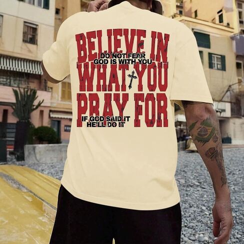تي شيرتات الإيمان المسيحيين للرجال ، قميص آية الكتاب المقدس ملهمة in Kuwait