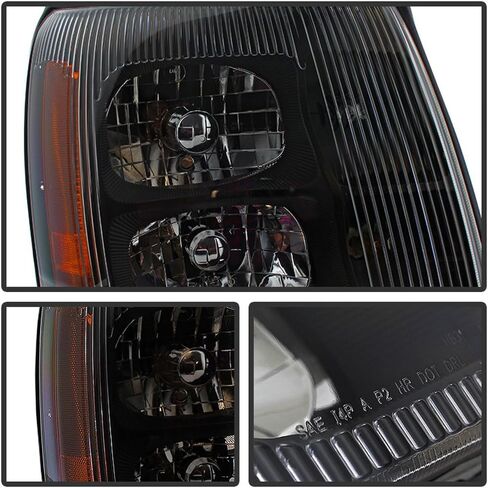 ACANII - For 2003-2006 Cadillac Escalade (HID Model Only) Black Headlights Headlamps Head Lights Driver + Passenger Side in Kuwait