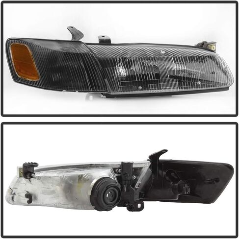 ACANII - For 1997-1999 Toyota Camry Headlights Headlamps w/Corner Parking Lights Black Housing Driver & Passenger Side in Saudi Arabia