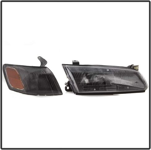ACANII - For 1997-1999 Toyota Camry Headlights Headlamps w/Corner Parking Lights Black Housing Driver & Passenger Side in Saudi Arabia