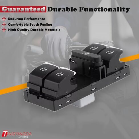 Front Left Driver Side Master Power Door Window Switch Compatible with Volkswagen VW CC Golf R GTI, for Jetta GLI Hybrid Wagon Passat Wagon Rabbit SportWagen, for Tiguan Limited replaces 5ND959857 in Saudi Arabia