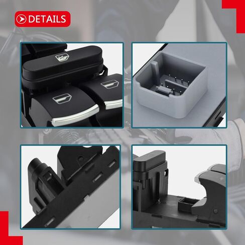 Front Left Driver Side Master Power Door Window Switch Compatible with Volkswagen VW CC Golf R GTI, for Jetta GLI Hybrid Wagon Passat Wagon Rabbit SportWagen, for Tiguan Limited replaces 5ND959857 in Saudi Arabia