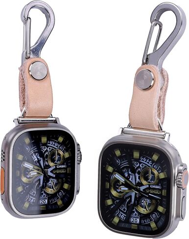 Brass Vegetable Tanned Leather for Apple Watch 123456789se10s Ultra 49mm Fob Keychain Clip Pocket Watch 46/45/44/42/41/40/38mm Sweater Chain Sport Bands in Kuwait