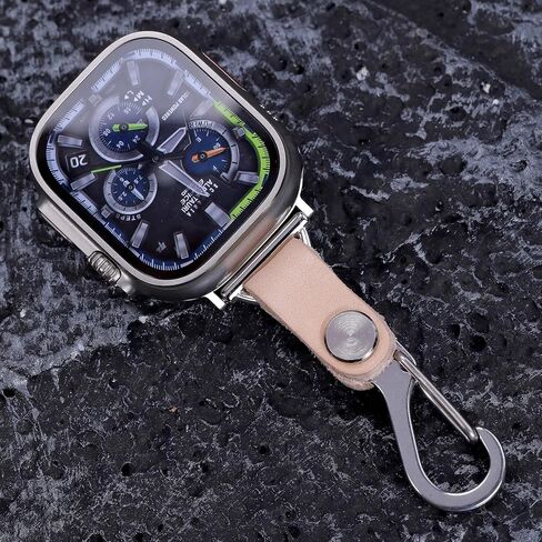 Brass Vegetable Tanned Leather for Apple Watch 123456789se10s Ultra 49mm Fob Keychain Clip Pocket Watch 46/45/44/42/41/40/38mm Sweater Chain Sport Bands in Kuwait