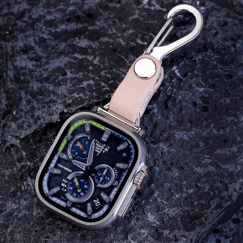 Brass Vegetable Tanned Leather for Apple Watch 123456789se10s Ultra 49mm Fob Keychain Clip Pocket Watch 46/45/44/42/41/40/38mm Sweater Chain Sport Bands in Kuwait