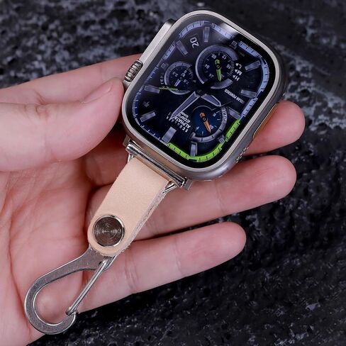 Brass Vegetable Tanned Leather for Apple Watch 123456789se10s Ultra 49mm Fob Keychain Clip Pocket Watch 46/45/44/42/41/40/38mm Sweater Chain Sport Bands in Kuwait