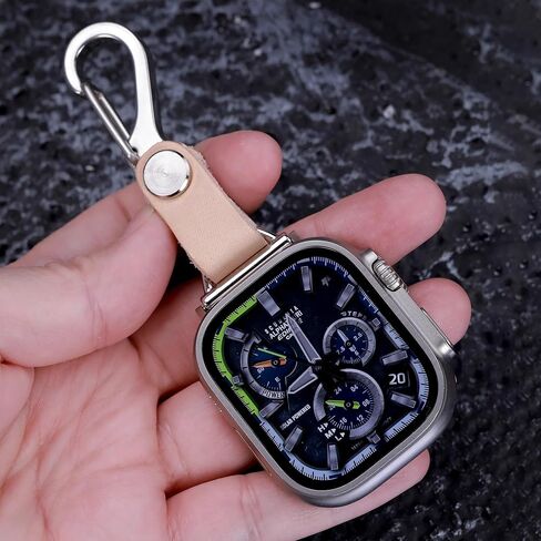 Brass Vegetable Tanned Leather for Apple Watch 123456789se10s Ultra 49mm Fob Keychain Clip Pocket Watch 46/45/44/42/41/40/38mm Sweater Chain Sport Bands in Kuwait