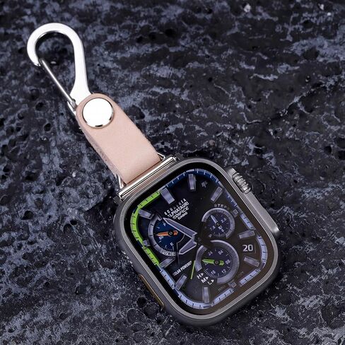 Brass Vegetable Tanned Leather for Apple Watch 123456789se10s Ultra 49mm Fob Keychain Clip Pocket Watch 46/45/44/42/41/40/38mm Sweater Chain Sport Bands in Kuwait