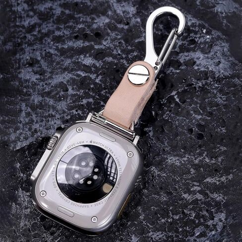 Brass Vegetable Tanned Leather for Apple Watch 123456789se10s Ultra 49mm Fob Keychain Clip Pocket Watch 46/45/44/42/41/40/38mm Sweater Chain Sport Bands in Kuwait