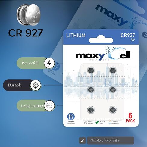 CR927 Lithium Coin Cell Battery 3V Long-Lasting Reliable Power for Watches, Key Fobs, Calculators, Thermometer - Leak-Proof Design, Long Shelf Life DL927 CX927 ECR927 GR927 BR927 (6 Pack) in Saudi Arabia