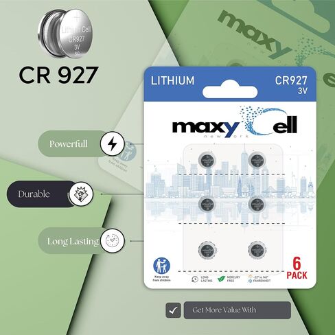 CR927 Lithium Coin Cell Battery 3V Long-Lasting Reliable Power for Watches, Key Fobs, Calculators, Thermometer - Leak-Proof Design, Long Shelf Life DL927 CX927 ECR927 GR927 BR927 (6 Pack) in Saudi Arabia
