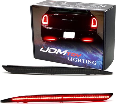 iJDMTOY Dark Smoked Lens 90-SMD Full LED Rear Bumper Reflector Light Trim Compatible With 2015-up Chrysler 300, Function as Tail or Rear Fog Lights in Saudi Arabia