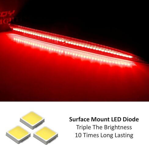 iJDMTOY Dark Smoked Lens 90-SMD Full LED Rear Bumper Reflector Light Trim Compatible With 2015-up Chrysler 300, Function as Tail or Rear Fog Lights in Saudi Arabia