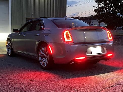 iJDMTOY Dark Smoked Lens 90-SMD Full LED Rear Bumper Reflector Light Trim Compatible With 2015-up Chrysler 300, Function as Tail or Rear Fog Lights in Saudi Arabia