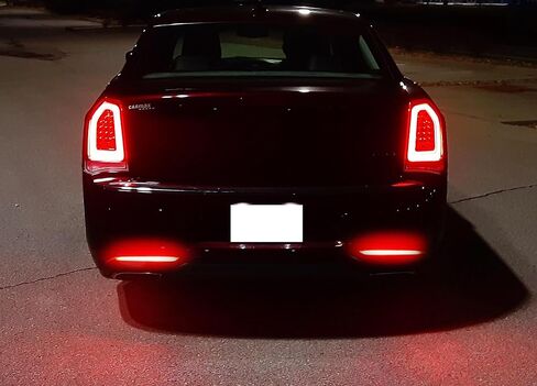 iJDMTOY Dark Smoked Lens 90-SMD Full LED Rear Bumper Reflector Light Trim Compatible With 2015-up Chrysler 300, Function as Tail or Rear Fog Lights in Saudi Arabia