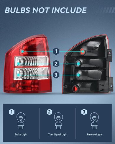 Nilight Taillight Assembly Compatible with 2014 2015 2016 2017 Jeep Compass Tail Light OE Style Rear Lamp Replacement Driver and Passenger Side w/Bulbs in Saudi Arabia