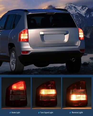 Nilight Taillight Assembly Compatible with 2014 2015 2016 2017 Jeep Compass Tail Light OE Style Rear Lamp Replacement Driver and Passenger Side w/Bulbs in Saudi Arabia