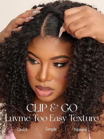 LUVME HAIR Headband Wig Human Hair Deep Wave Curly Drawstring Half Wig for Black Women 100% Real Human Hair Glueless None Lace Wigs Brazilian Virgin Hair Machine Made Wig 200 Density Natural Color in Kuwait