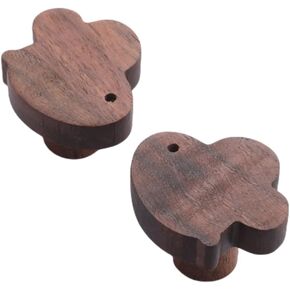 Drawer Pulls， Wood Pull Handles ，Wood Knobs 2Pcs Cabinet Door Handle Wardrobe Drawer Flower Shape Solid Wood Wardrobe Handle Large Bee Beech Handle(Walnut,Large Bee) in Saudi Arabia