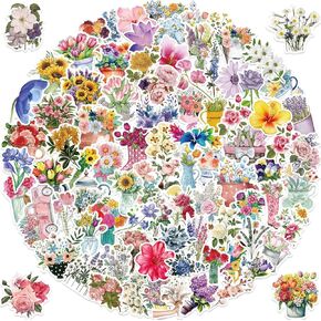 ملصقات زهرة جميلة لخلاصات زجاجات المياه المحمول ، 50 بكسل ملصقات الأزهار اللطيفة الهدايا للفتيات للنساء البالغ in Kuwait