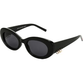 Betsey Johnson Women's Lucky Charm نظارات شمسية بيضاوية ، أسود ، 36 ملم in Kuwait