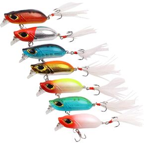 OROOTL Crankbait Bass Fishing Lures, 8pcs Crank Baits for Bass Fishing Deep Diving Crankbaits Kit Artificial Hard Swimbaits for Bass Trout Freshwater Saltwater in Kuwait