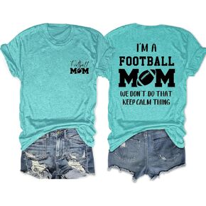 Football Mom Shirts for Women Cute Football Shirts for Women Graphic Tees MOM Gifts Tops in Saudi Arabia