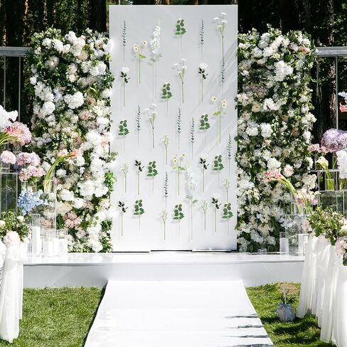 Hoteam 51 Pcs 26 Pcs DIY Flower Garland Artificial Hanging Wildflower Backdrop Set Fake Rose Eucalyptus Daisy Poppy Wild Flower Decor for Wedding Party Birthday Home Garden (White,Champagne,Pink) in Saudi Arabia