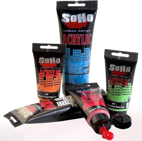 SoHo Urban Artist Heavy Body Acrylic Paint - 250 ml Tube - Cadmium Red Light Hue - Thick, Rich Color, Excellent Coverage, Professional Quality - Artists Acrylic Paint in Saudi Arabia