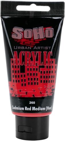 SoHo Urban Artist Heavy Body Acrylic Paint - 250 ml Tube - Cadmium Red Light Hue - Thick, Rich Color, Excellent Coverage, Professional Quality - Artists Acrylic Paint in Saudi Arabia