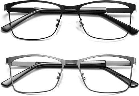 Reading Glasses Men Photochromic Blue Light Blocking Readers Wide Frame Style Metal Frame Tinted Eyeglasses PT2407 in Kuwait