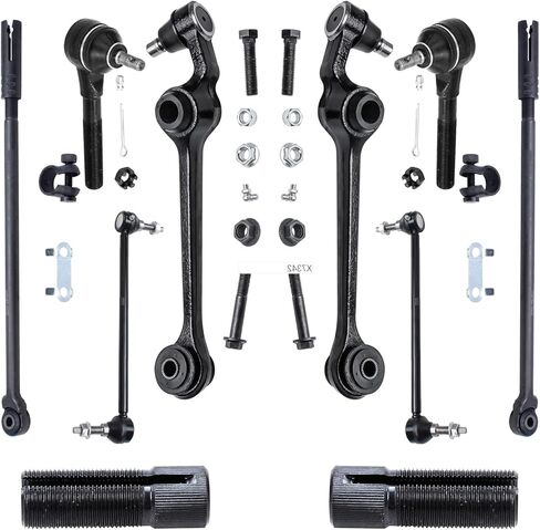 Detroit Axle - 10pc مجموعة تعليق الطرف الأمامي لـ Chrysler 300m Concorde Intrepid LHS Dodge Intrepid 2 أذرع التحكم السفلية مع مفاصل الكرة 2 روابط شريط الترجيع 4 in Saudi Arabia