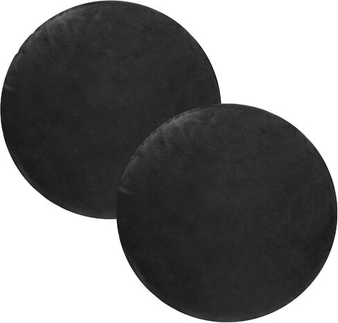 2-Pack Bar Stool Covers Round, for 12-14 Inch Velvet Washable Stool Cushion Slipcover with Elastic Bands for Bar Stool/Round Cushion [Black] in Saudi Arabia