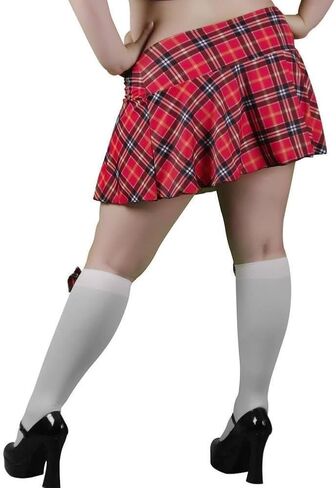 Delicate Illusions Plus Size School Girl Plaid Mini Skirt in Saudi Arabia