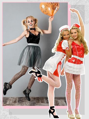 Bencaileor Women Fishnet Stocking ضيق جمجمة العنكبوت ويب Legging ضيق حفرة صغيرة نمط الجوارب الداخلية عالية الخصر الدانتيل in Kuwait