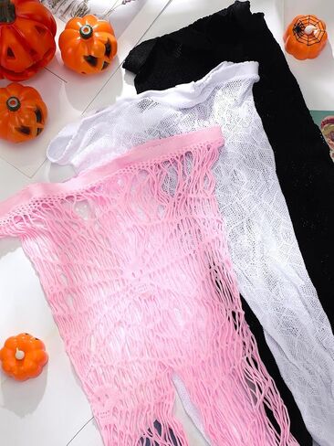 Bencaileor Women Fishnet Stocking ضيق جمجمة العنكبوت ويب Legging ضيق حفرة صغيرة نمط الجوارب الداخلية عالية الخصر الدانتيل in Kuwait