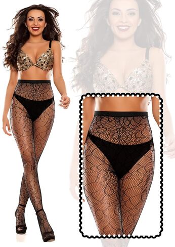 Bencailor Women Fishnet Stocking Tight Skull Spider Web Legging Tight Small Hole Pattern High Pantyhose Waist Lace in Saudi Arabia