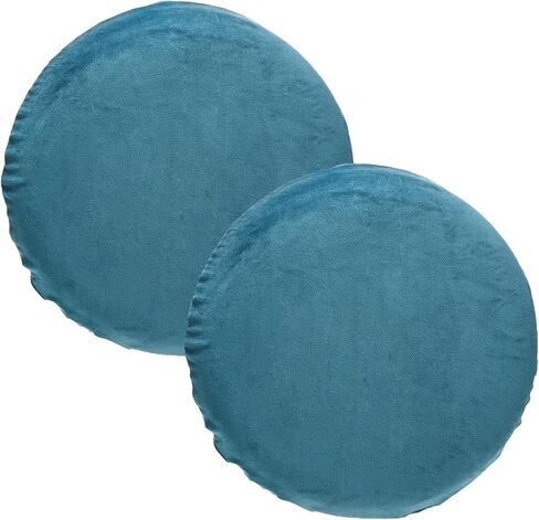 2-Pack Bar Stool Covers Round, for 12-14 Inch Velvet Washable Stool Cushion Slipcover with Elastic Bands for Bar Stool/Round Cushion [Black] in Saudi Arabia
