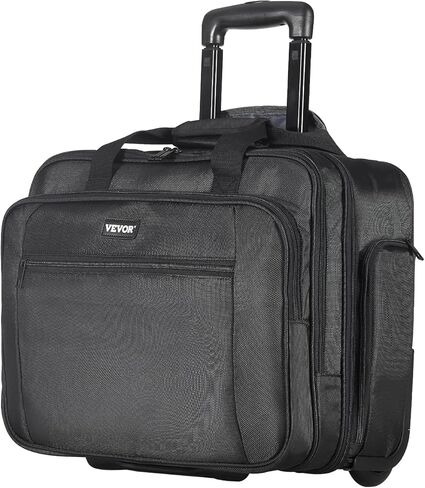 VEVOR Unisex's Briefcase with Wheels Rolling Laptop Bag Black Fits, 15.6 Inch in Kuwait