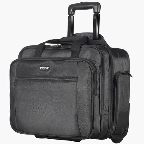 VEVOR Unisex's Briefcase with Wheels Rolling Laptop Bag Black Fits, 15.6 Inch in Kuwait