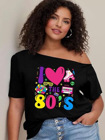 قمصان الثمانينات للنساء الرجعية قبالة الكتف أعلى ديسكو الثمانينات 90S in Kuwait