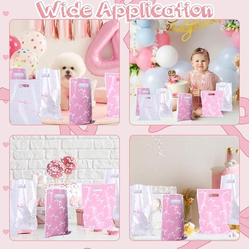 Canipha 50pcs Pink Bow Gift Face Fore Favors ، حقائب الحلوى ، Bow Goodie Dags ، Pink Bow Party Favors Light Color Goodie لحفل عيد ميلاد مناسب للأحداث ذات الطابع in Kuwait