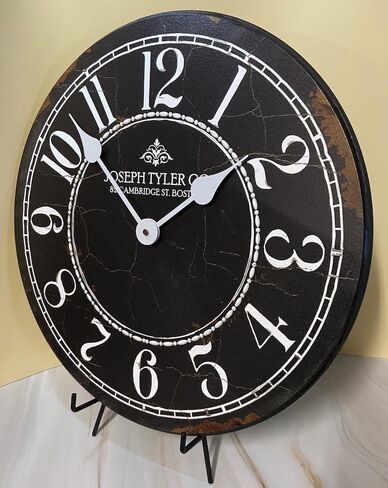 Harbor Black Wall Clock | Ultra Quiet Quartz Mechanism | Hand Made in USA Beautiful Crisp Lasting Color | Comes in 8 Sizes | 18-Inch in Saudi Arabia